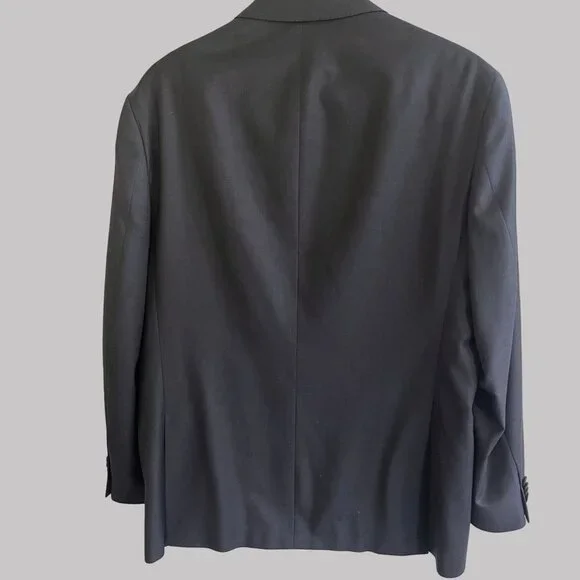 Vintage Hart Schaffner & Marx Dillards Mens Black Wool Blazer Lined‎ Jacket USA - Picture 2 of 11